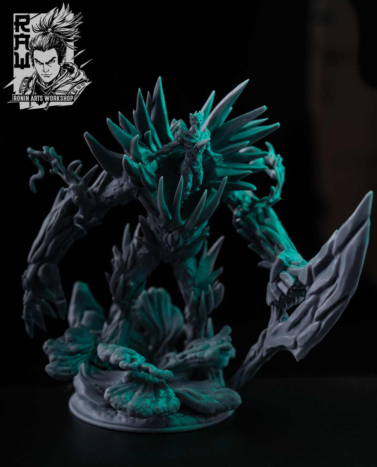 Resin Miniature - Ice Golem + Water Elemental Combo