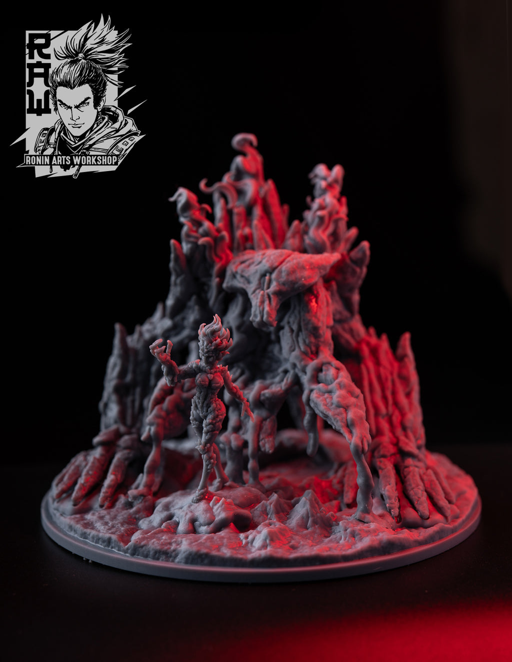 Resin Miniature - Fire Golem + Fire Elemental Combo