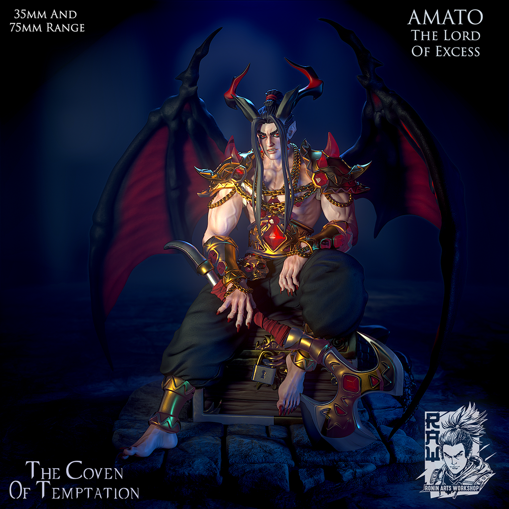 Resin Miniature - Amato the Lord of Excess - Incubus Lord