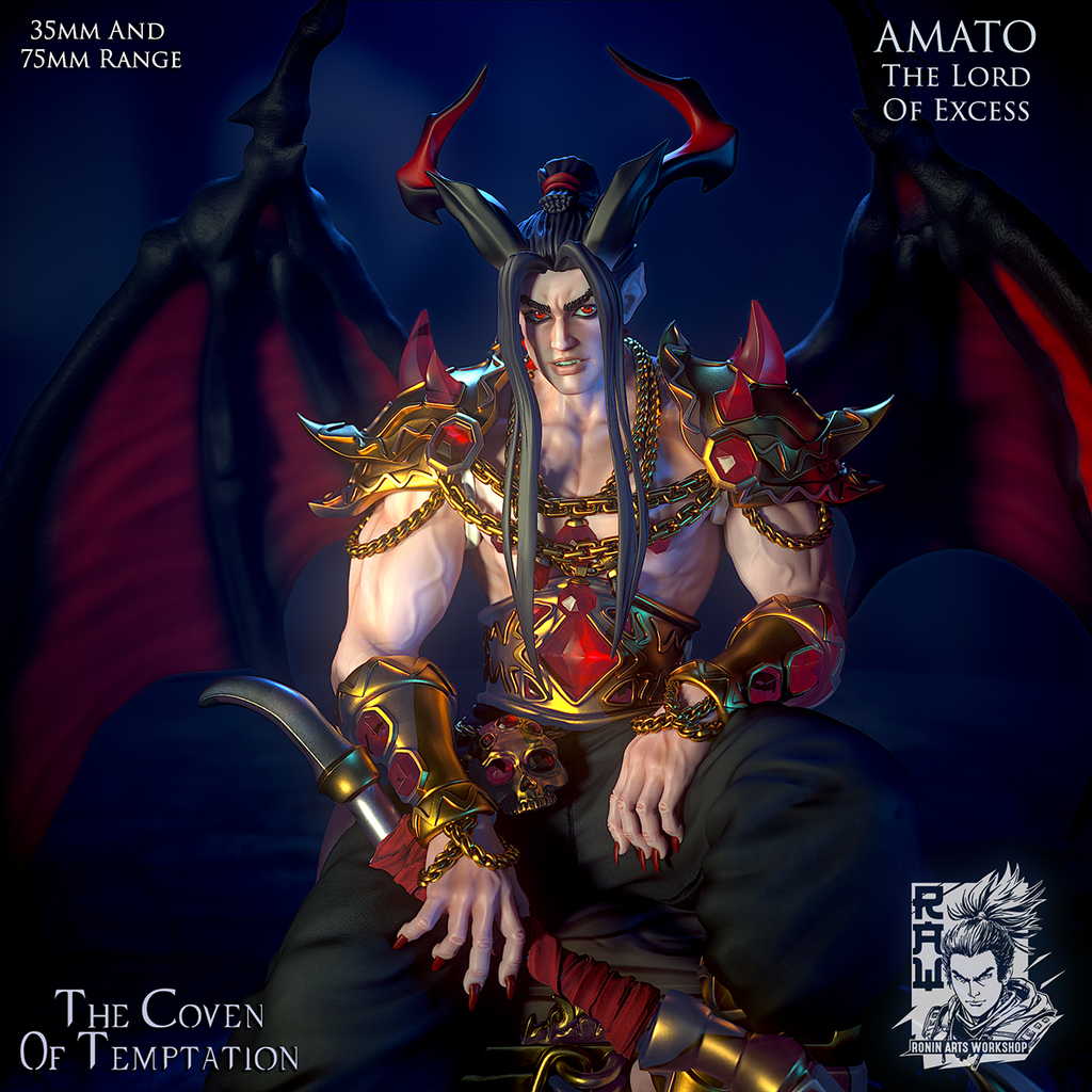 Resin Miniature - Amato the Lord of Excess - Incubus Lord