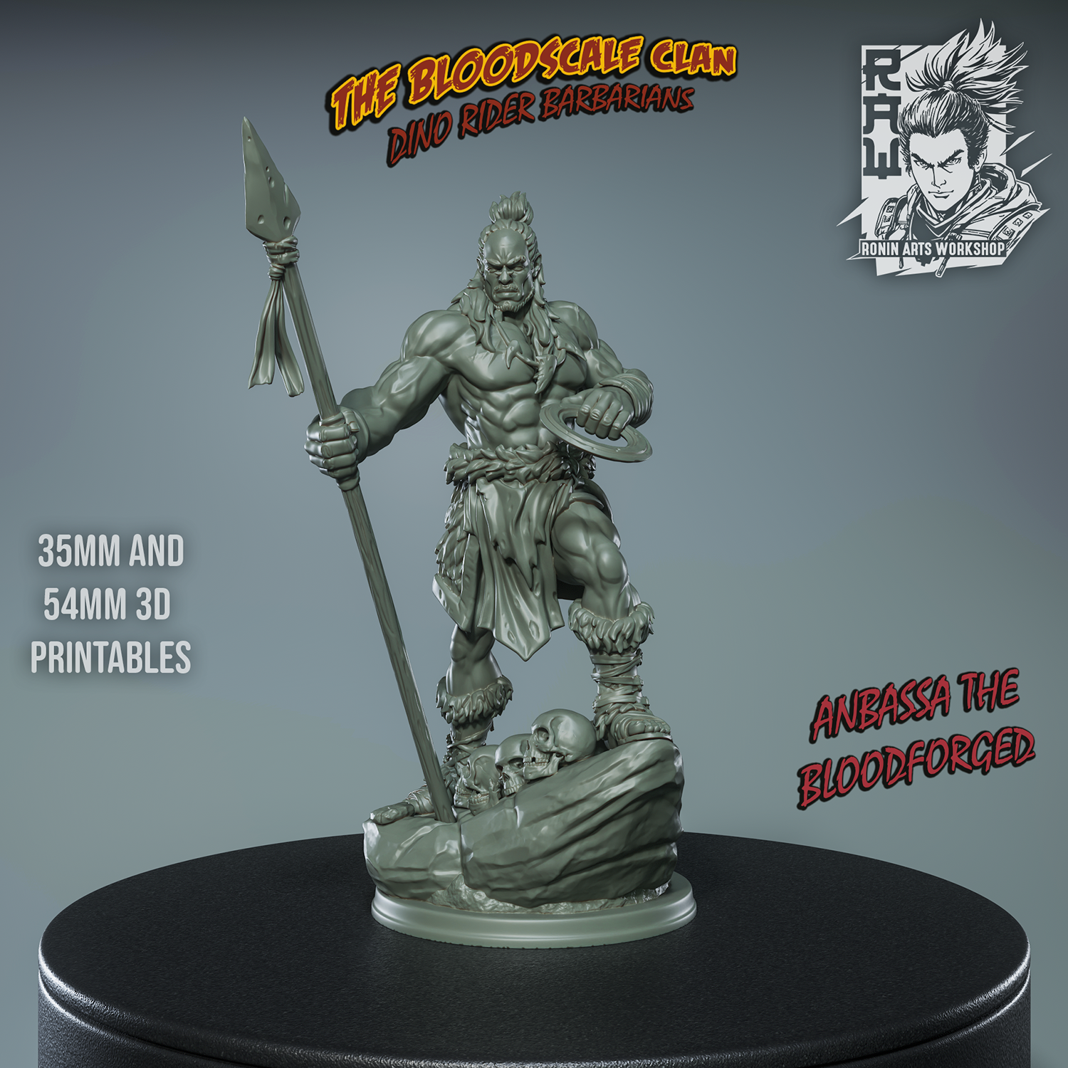 Resin Miniature - Anbassa The Bloodforged - Human Barbarian