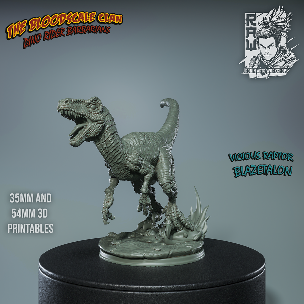 Resin Miniature - Blazetalon and Emberslash - Velociraptors