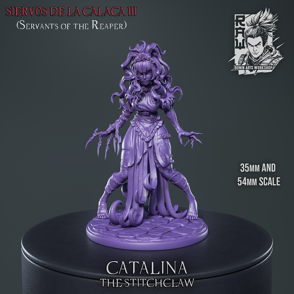 Resin Miniature - Catalina The Stitchclaw - Dia De Muertos Catrina Ragdoll