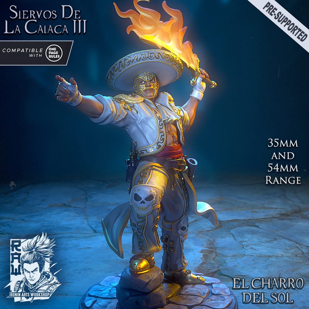 Resin Miniature - El Charro Del Sol - Pyromancer Fighter