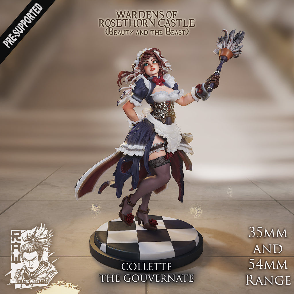 Resin Miniature - Colette the gouvernante - Head Maid of Castle Rosethorne