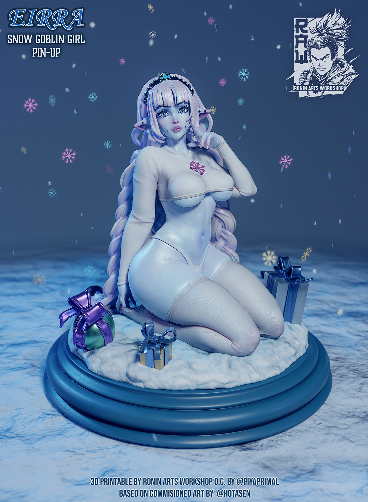 Resin Miniature - Snow Goblin Girl Pin-Up