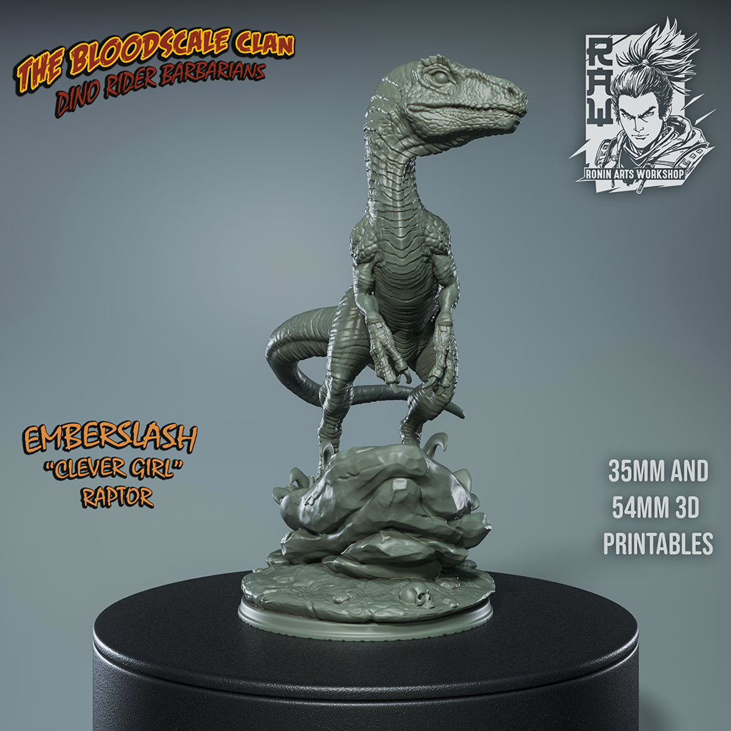 Resin Miniature - Blazetalon and Emberslash - Velociraptors