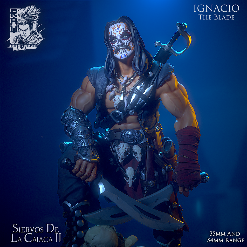 Resin Miniature - Ignacio The Blade - Dia De Muertos Executioner