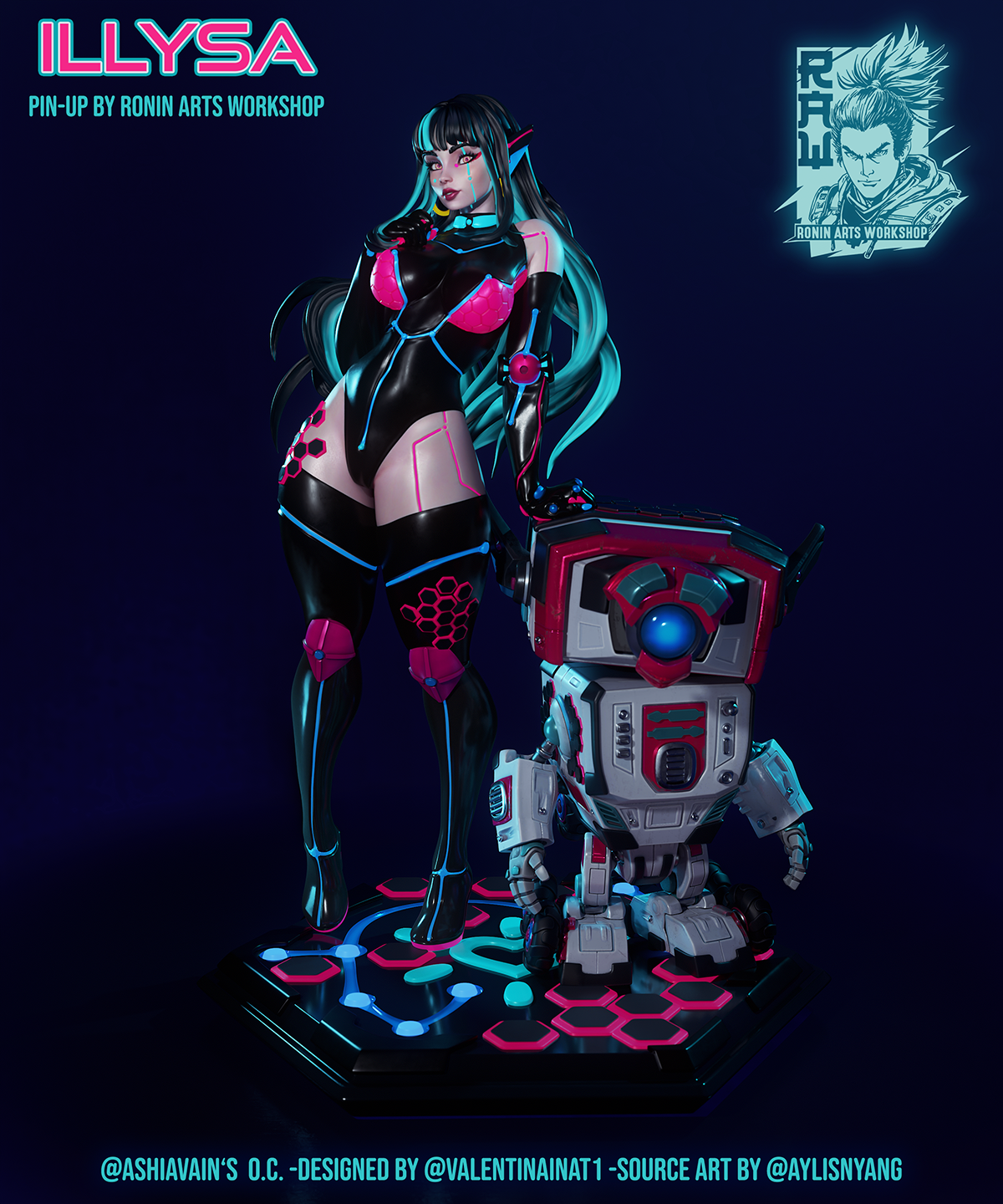 Resin Miniature - ILLYSA - Cyberpunk PinUp