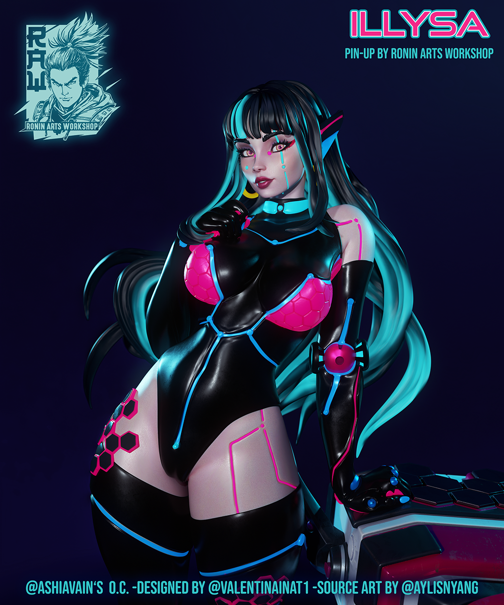 Resin Miniature - ILLYSA - Cyberpunk PinUp