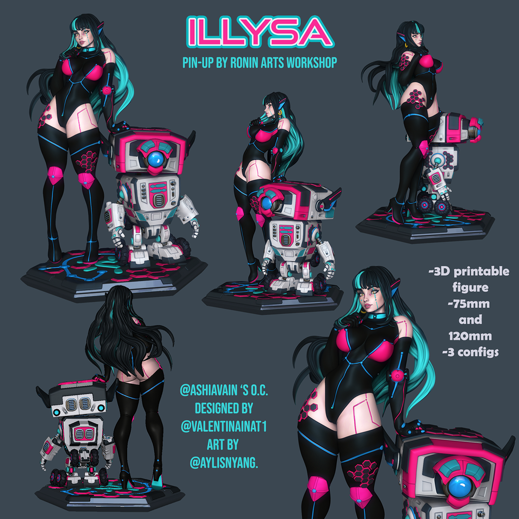 Resin Miniature - ILLYSA - Cyberpunk PinUp