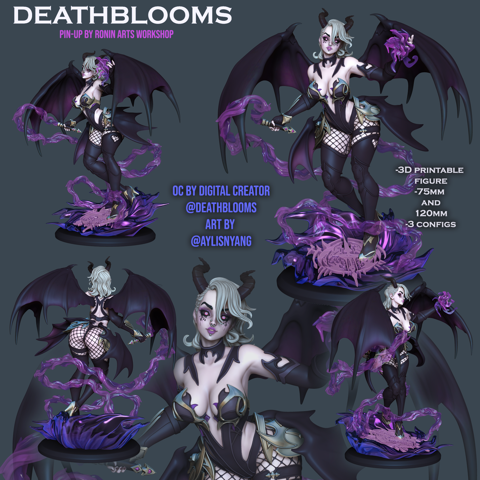 Resin Miniature - Deathblooms - Succubus Pin-Up