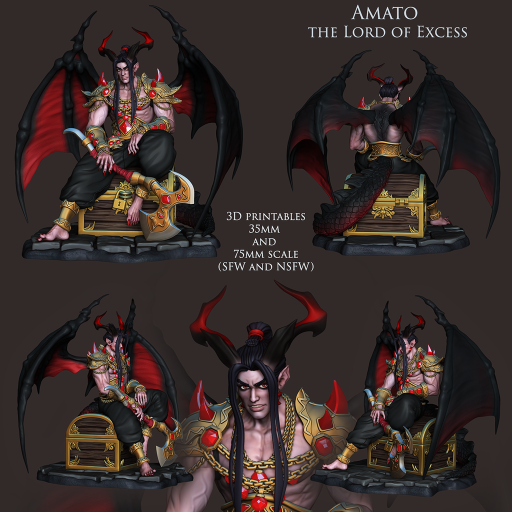 Resin Miniature - Amato the Lord of Excess - Incubus Lord