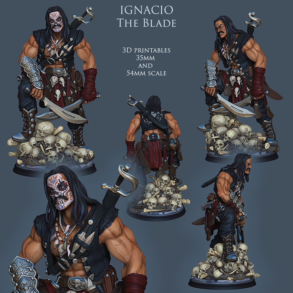 Resin Miniature - Ignacio The Blade - Dia De Muertos Executioner