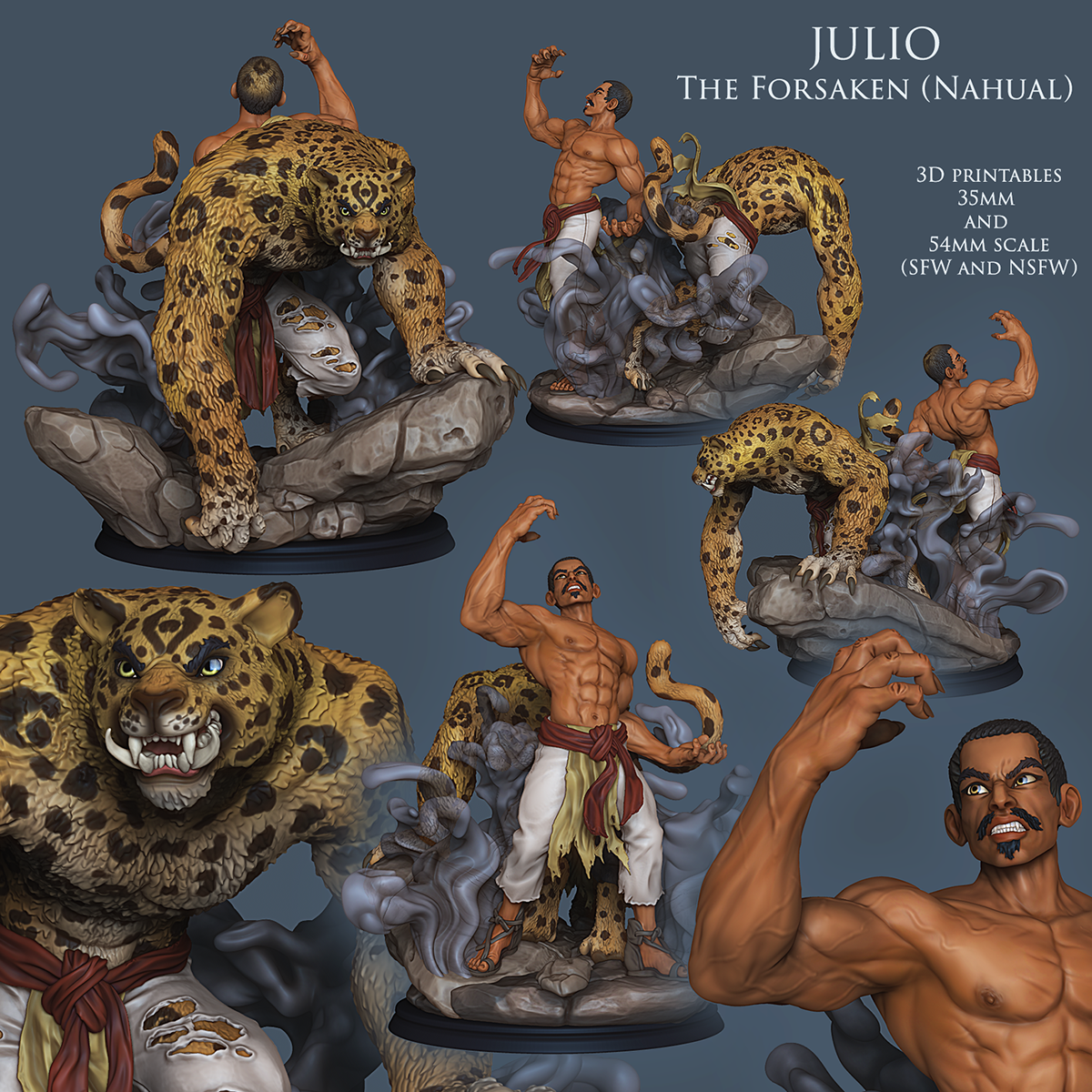 Resin Miniature - Julio El Nahual - Dual Form Jaguar Man