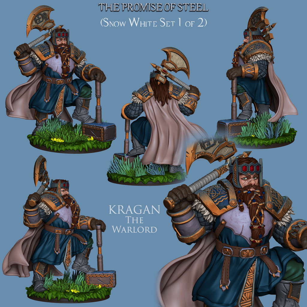 Resin Miniature - Kragan The Warlord - Warrior King Dwarf