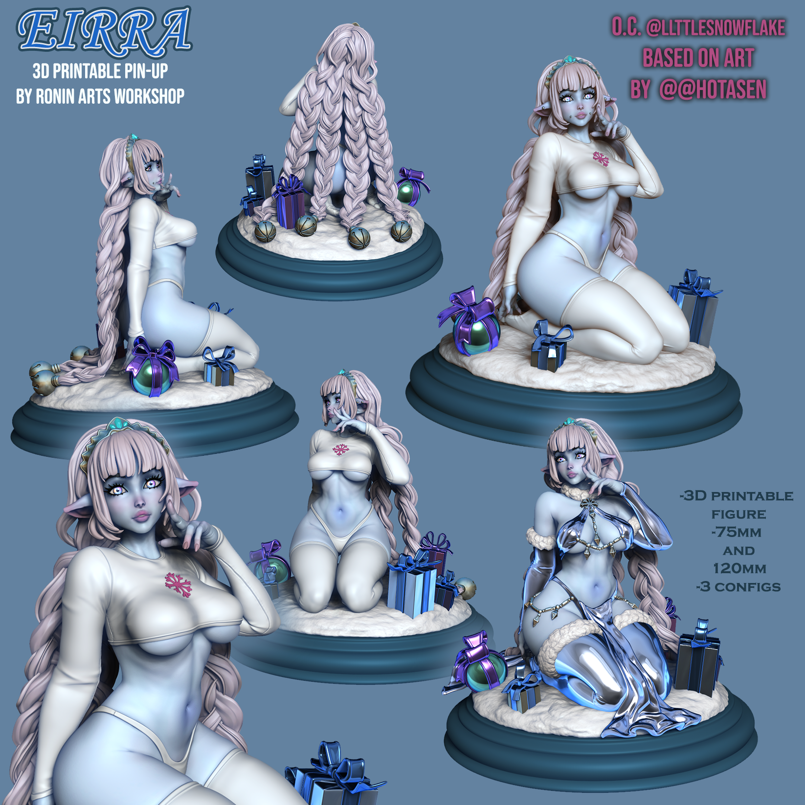 Resin Miniature - Snow Goblin Girl Pin-Up