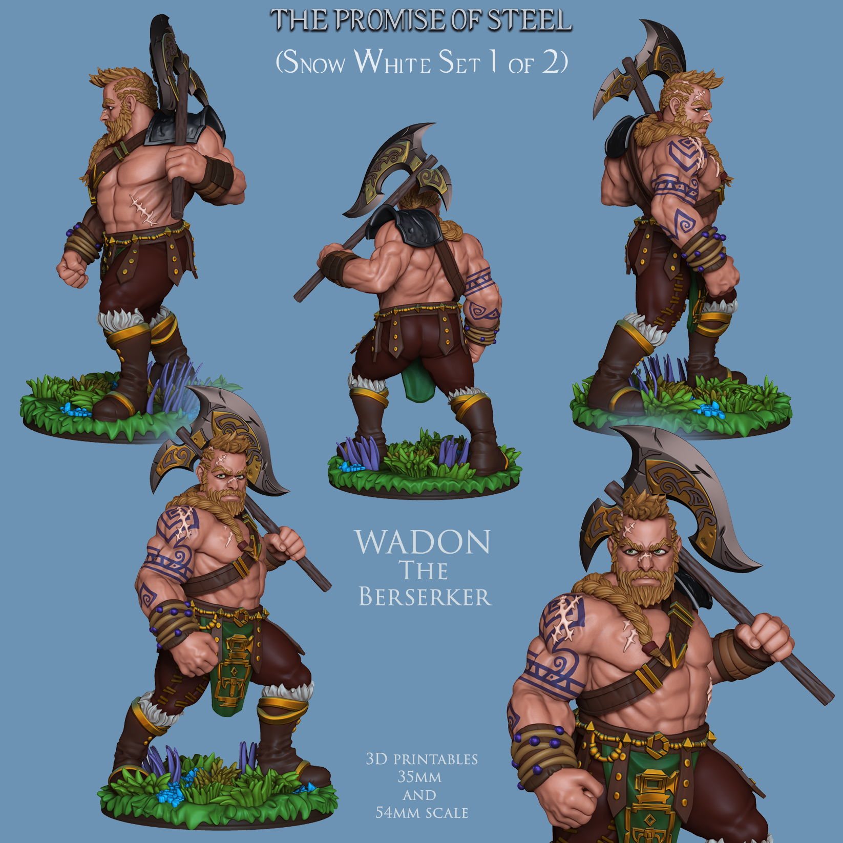 Resin Miniature - Wadon The Berserker - Warrior Dwarf