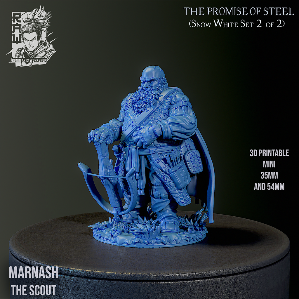 Resin Miniature - Marnash The Scout - Dwarven Scout