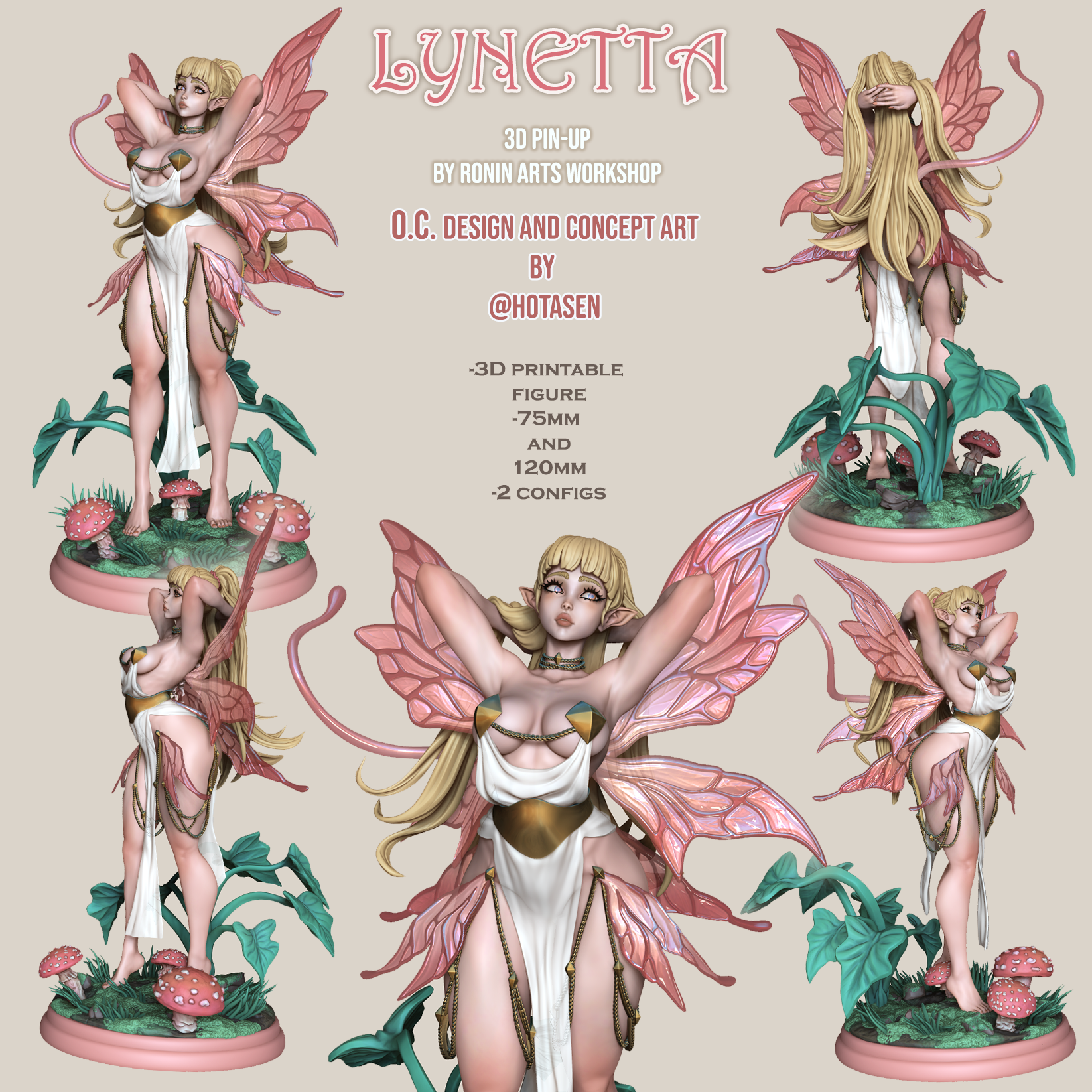 Resin Miniature - Lynetta - Fairy Pin-Up