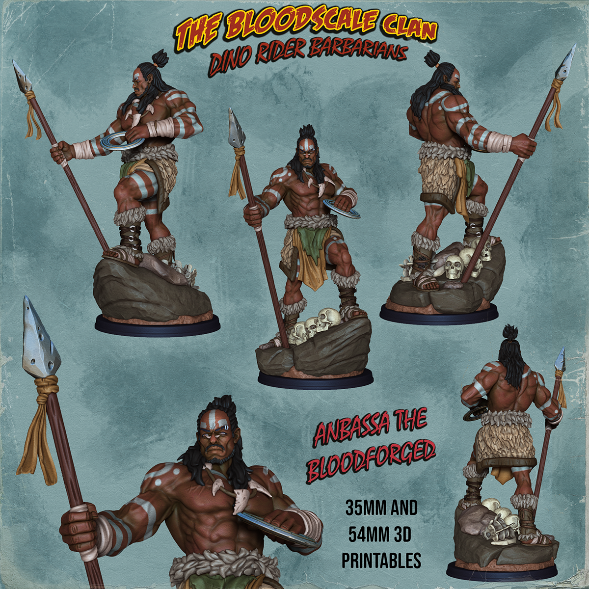 Resin Miniature - Anbassa The Bloodforged - Human Barbarian