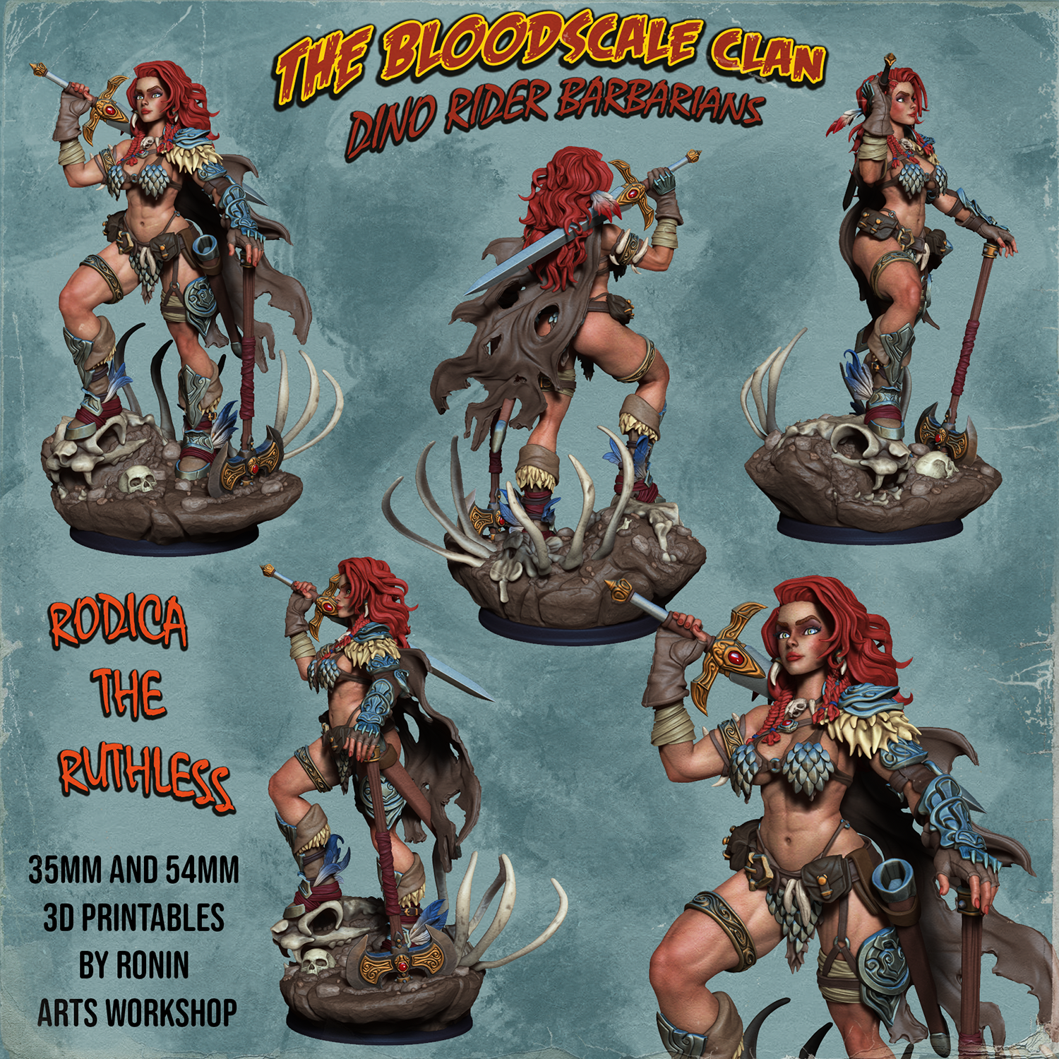Resin Miniature - Rodica The Ruthless - Female Barbarian