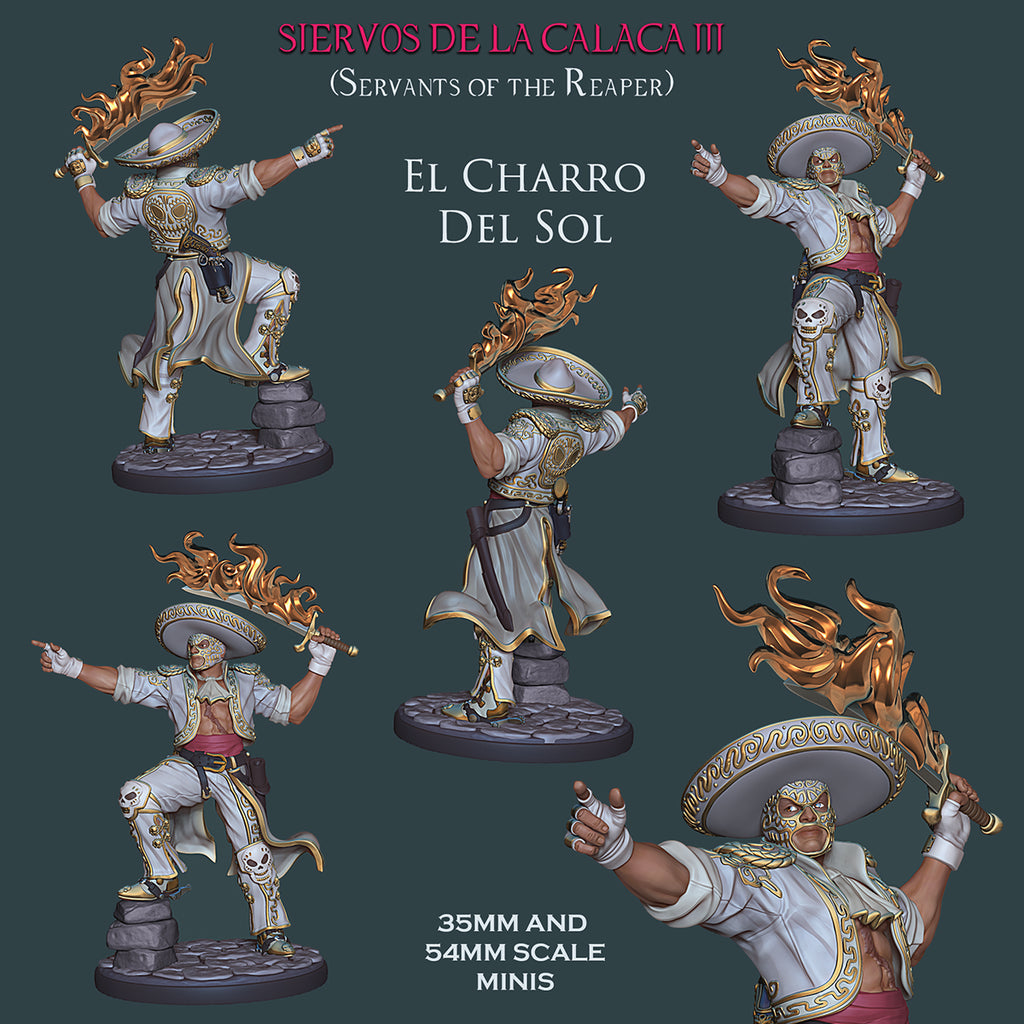 Resin Miniature - El Charro Del Sol - Pyromancer Fighter