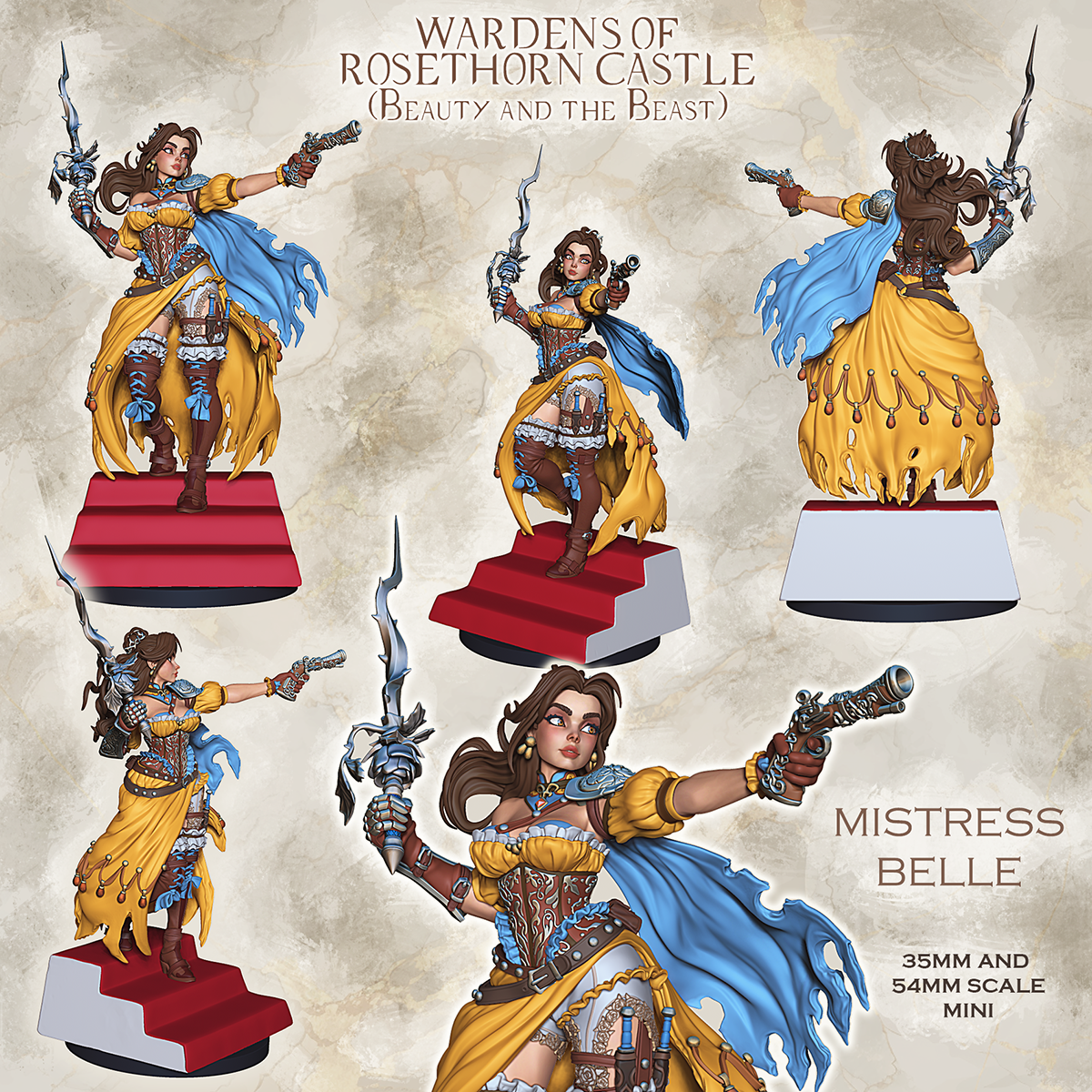 Resin Miniature - Mistress of Castle Rosethorn - Beauty and the Beast