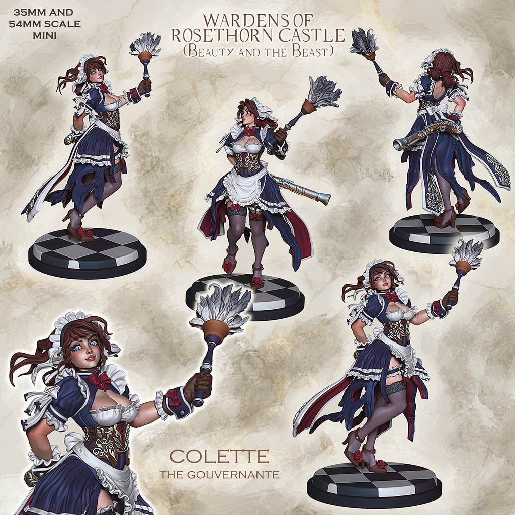 Resin Miniature - Colette the gouvernante - Head Maid of Castle Rosethorne