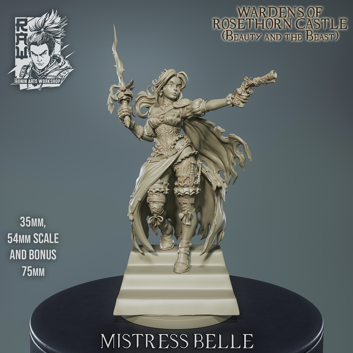 Resin Miniature - Mistress of Castle Rosethorn - Beauty and the Beast