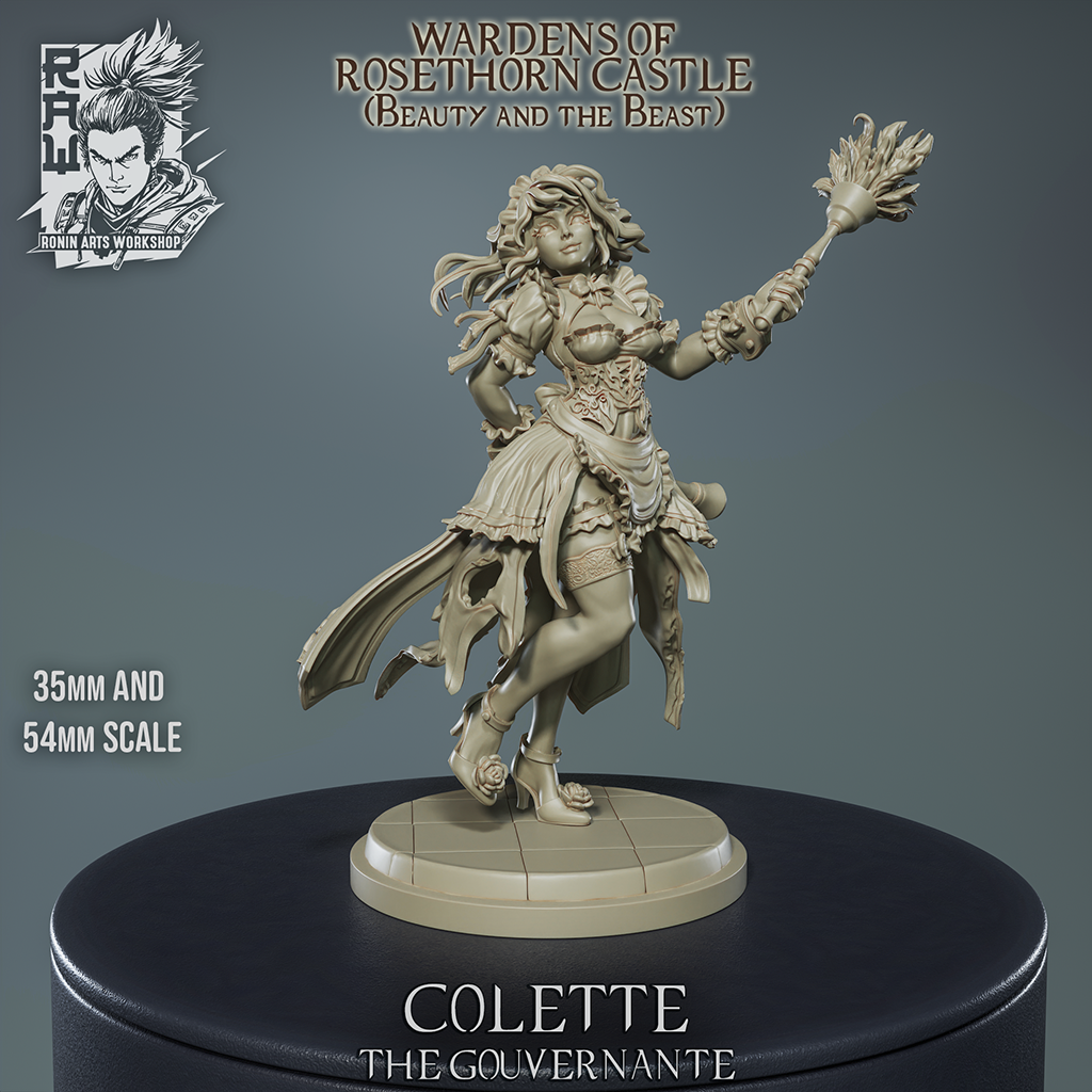 Resin Miniature - Colette the gouvernante - Head Maid of Castle Rosethorne