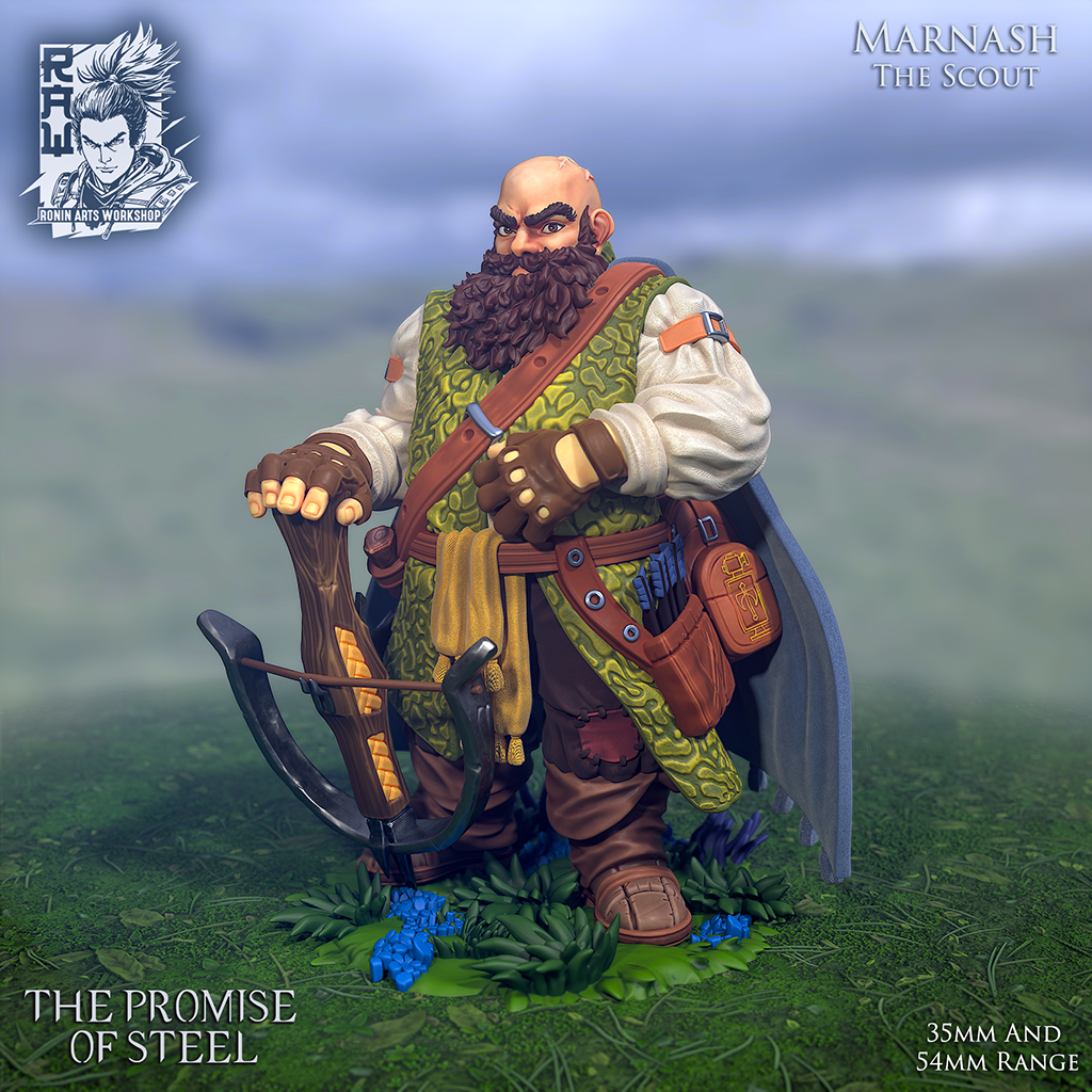Resin Miniature - Marnash The Scout - Dwarven Scout