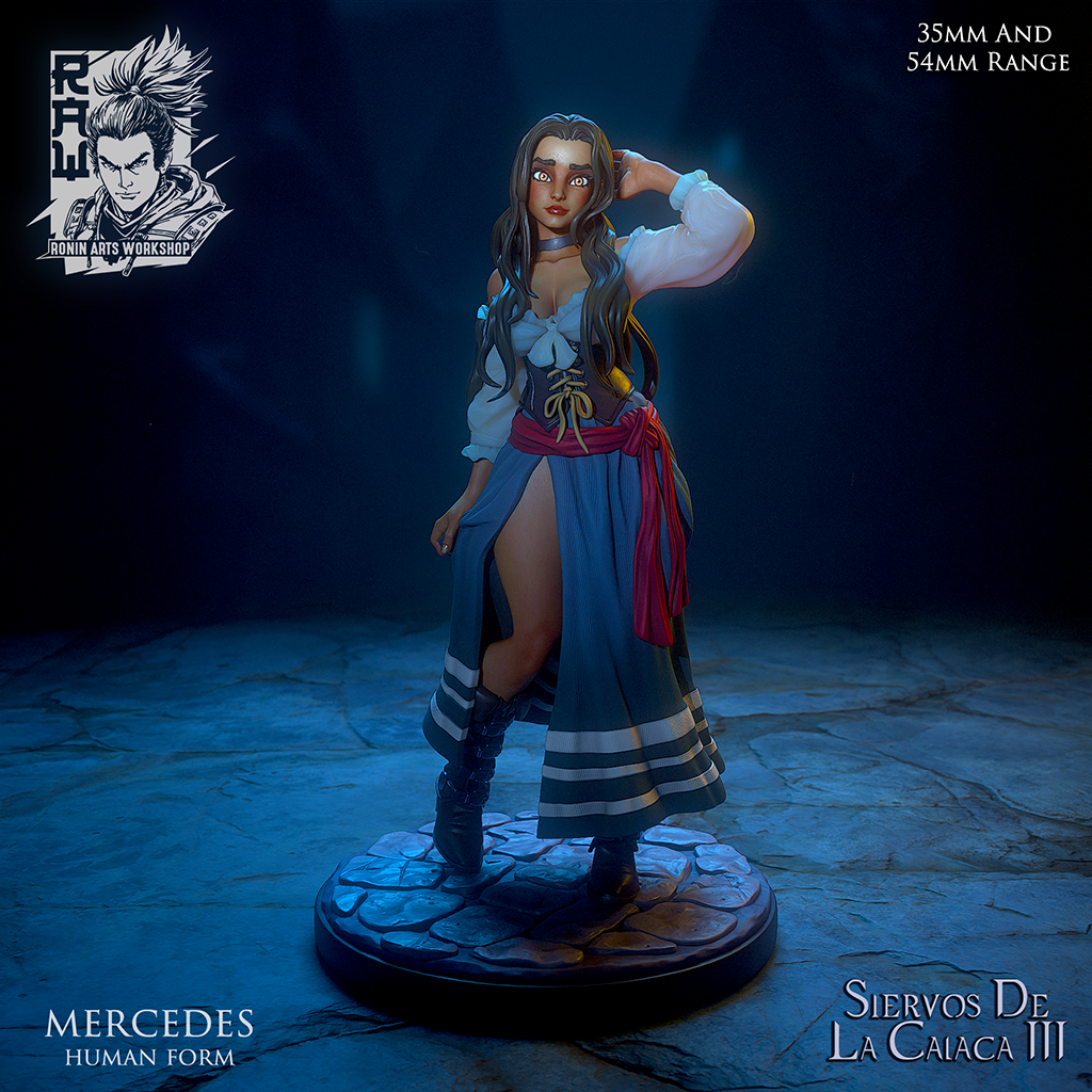 Resin Miniature - Mercedes The Haunted - Dual Form Peasant (Were-Coyote)