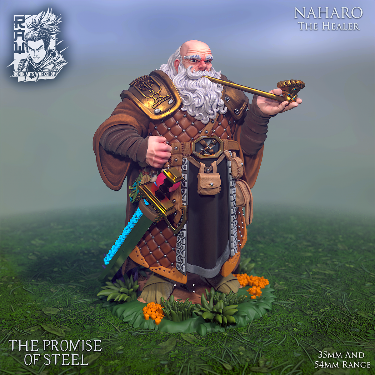 Resin Miniature - Naharo The Healer - Dwarf