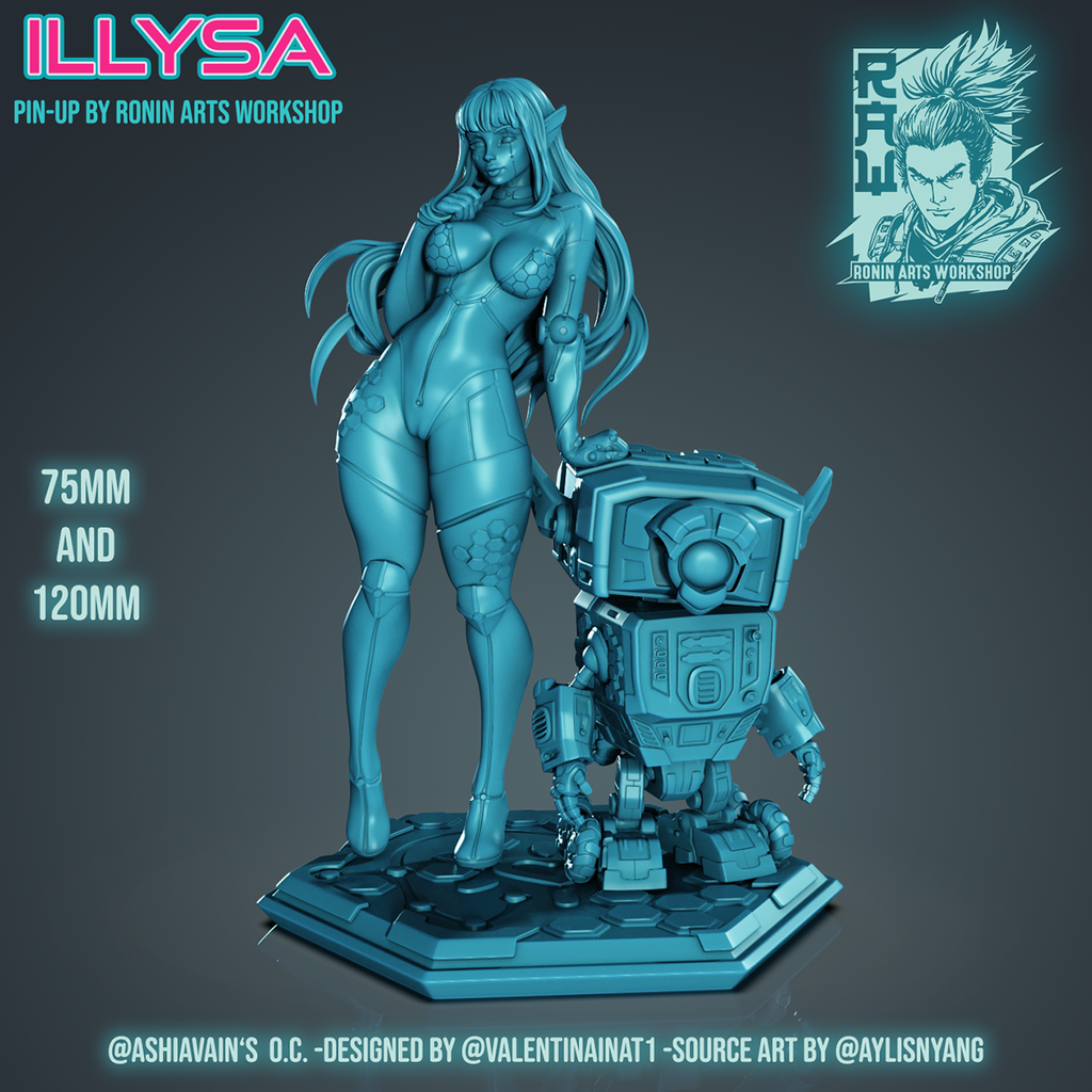 Resin Miniature - ILLYSA - Cyberpunk PinUp