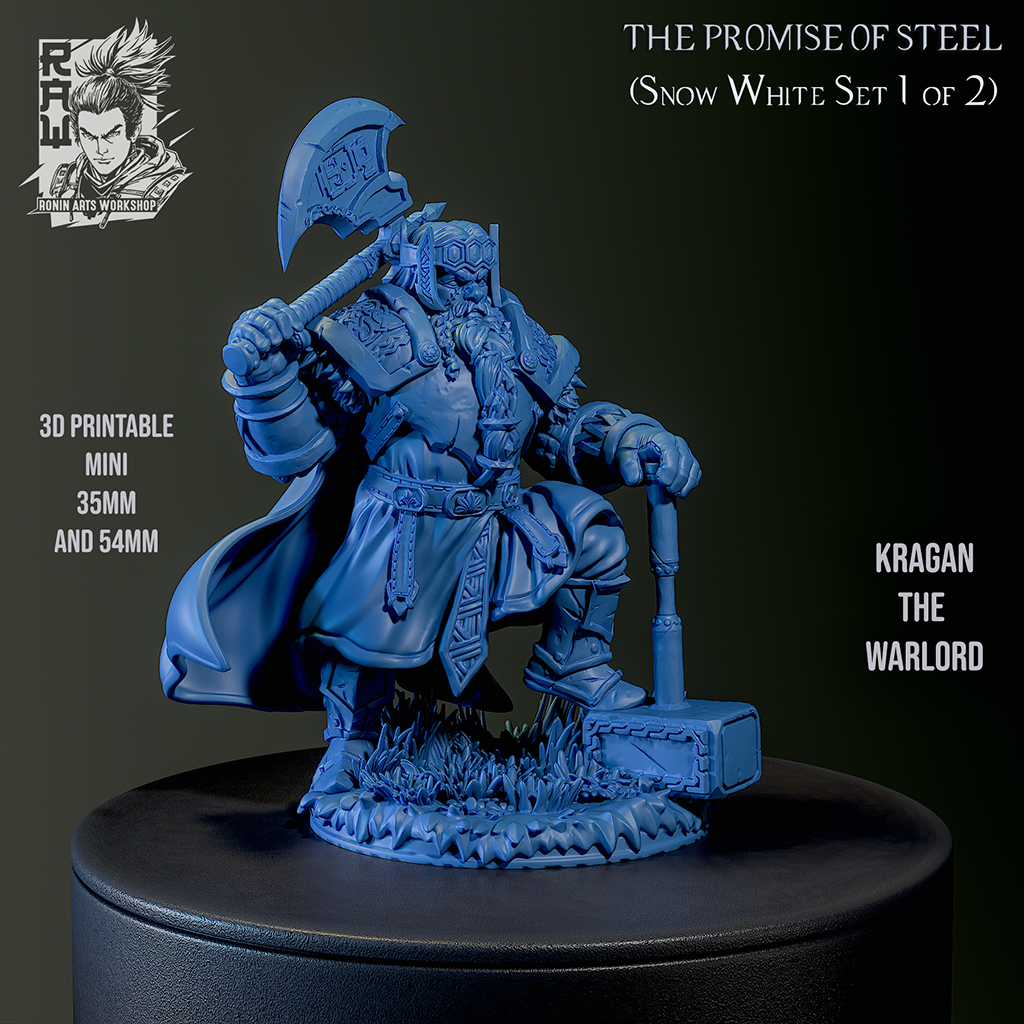 Resin Miniature - Kragan The Warlord - Warrior King Dwarf