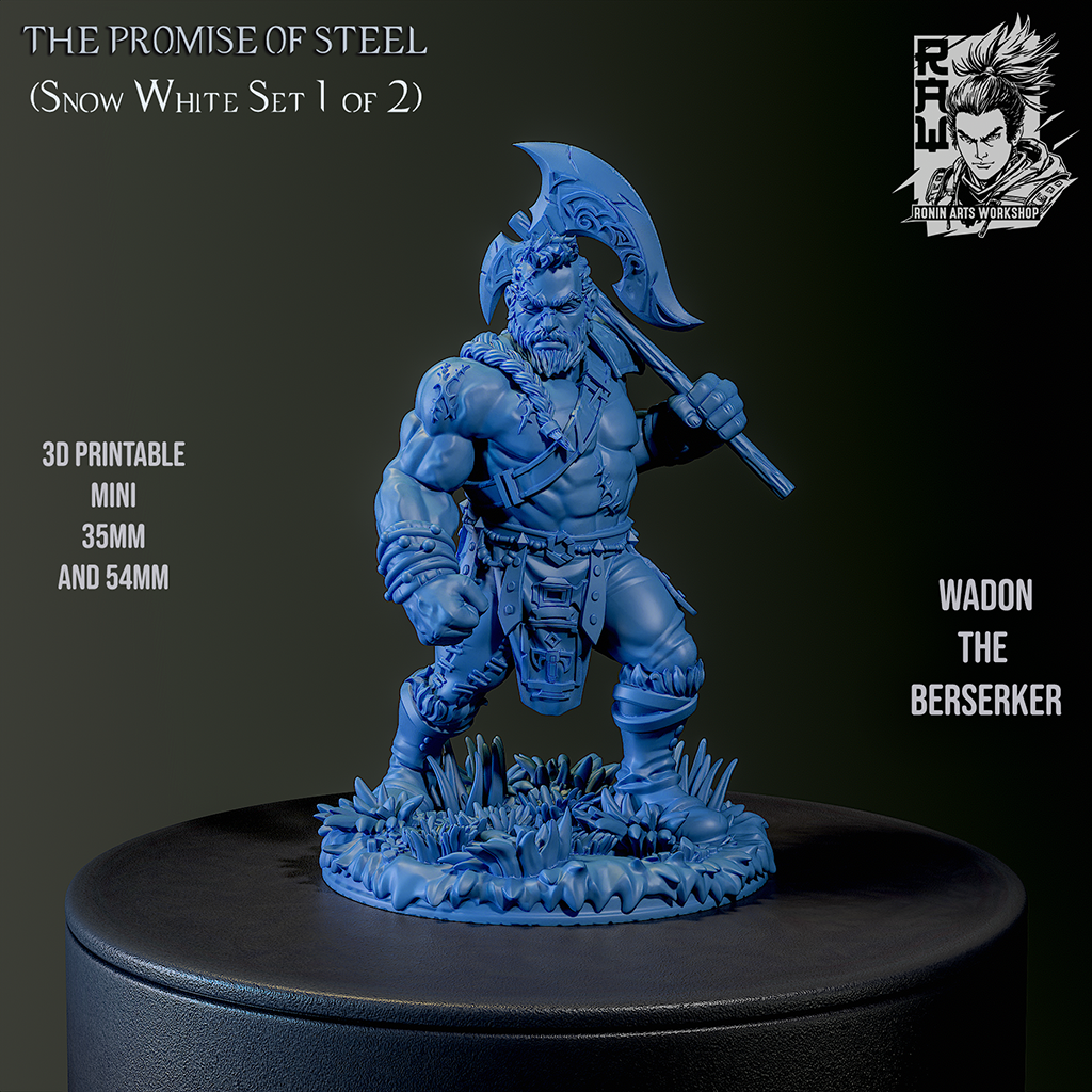 Resin Miniature - Wadon The Berserker - Warrior Dwarf