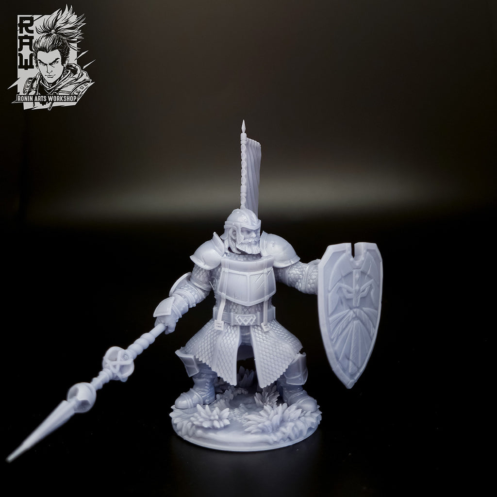 Resin Miniature - Rilla The Hoplite - Armored Dwarf