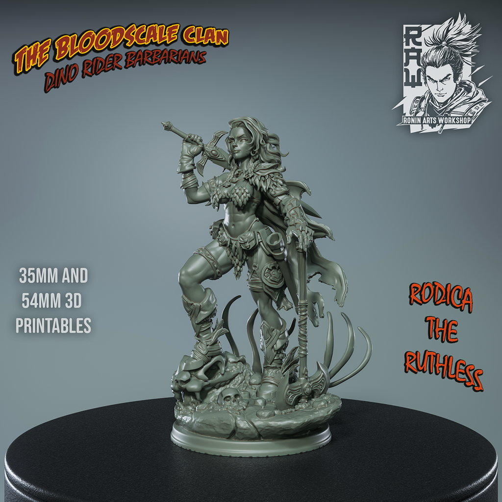 Resin Miniature - Rodica The Ruthless - Female Barbarian
