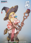 Resin Miniature - Ruby The Gem Witch - Sexy Witch PinUp