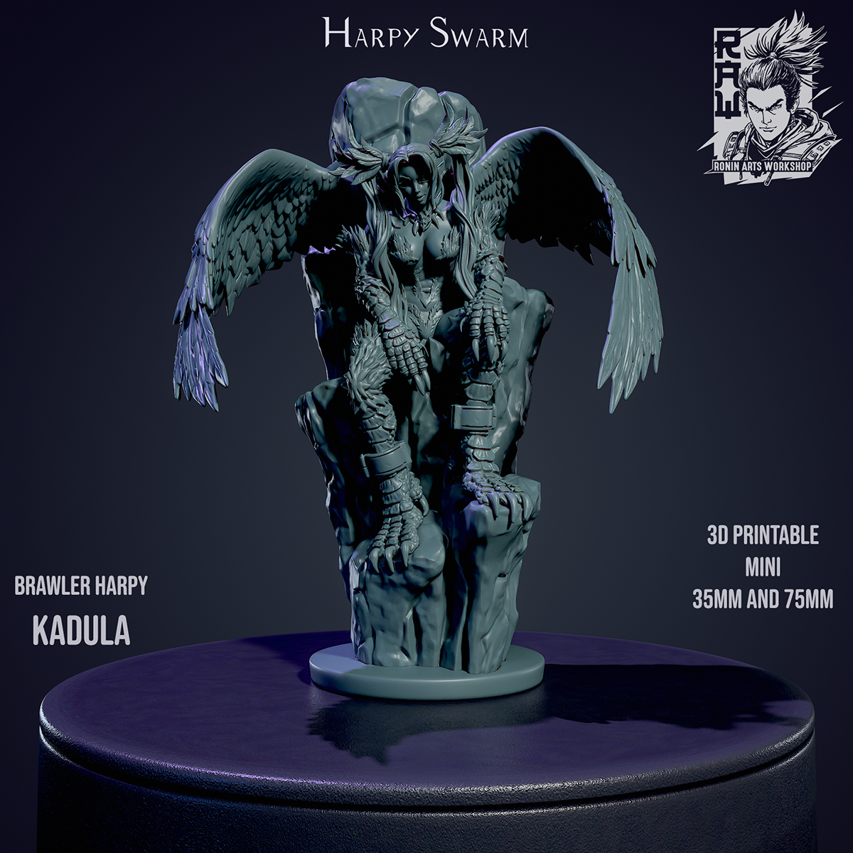 Resin Miniature - Kadula - Brawler Harpy