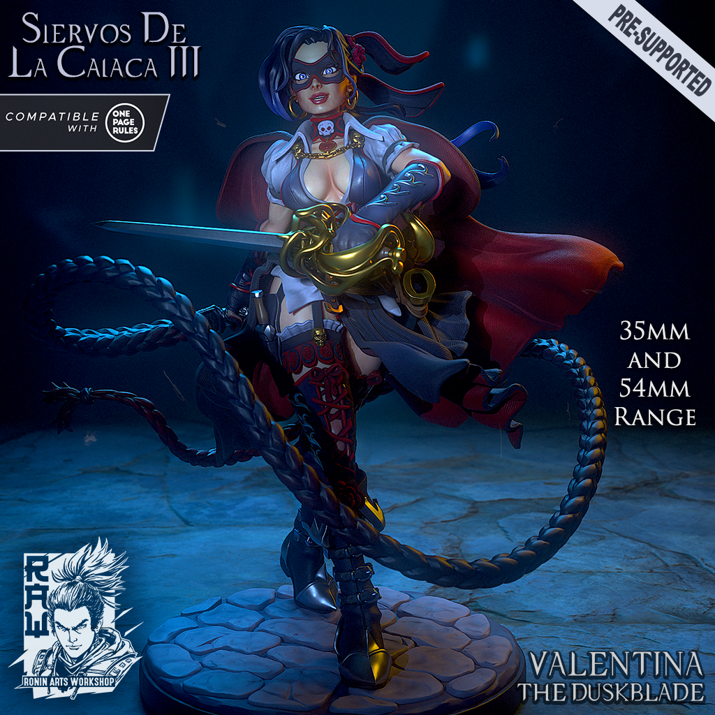 Resin Miniature - Valentina The Duskblade - Fencing Masked Vigilante