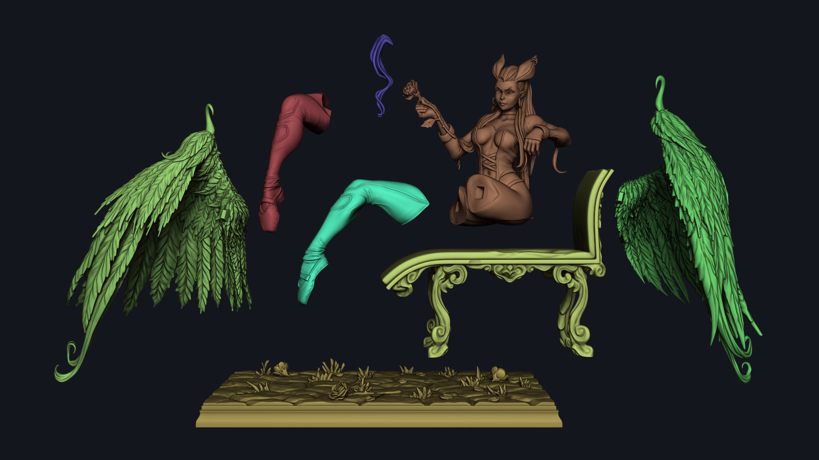 Resin Miniature - Angie Pin Up