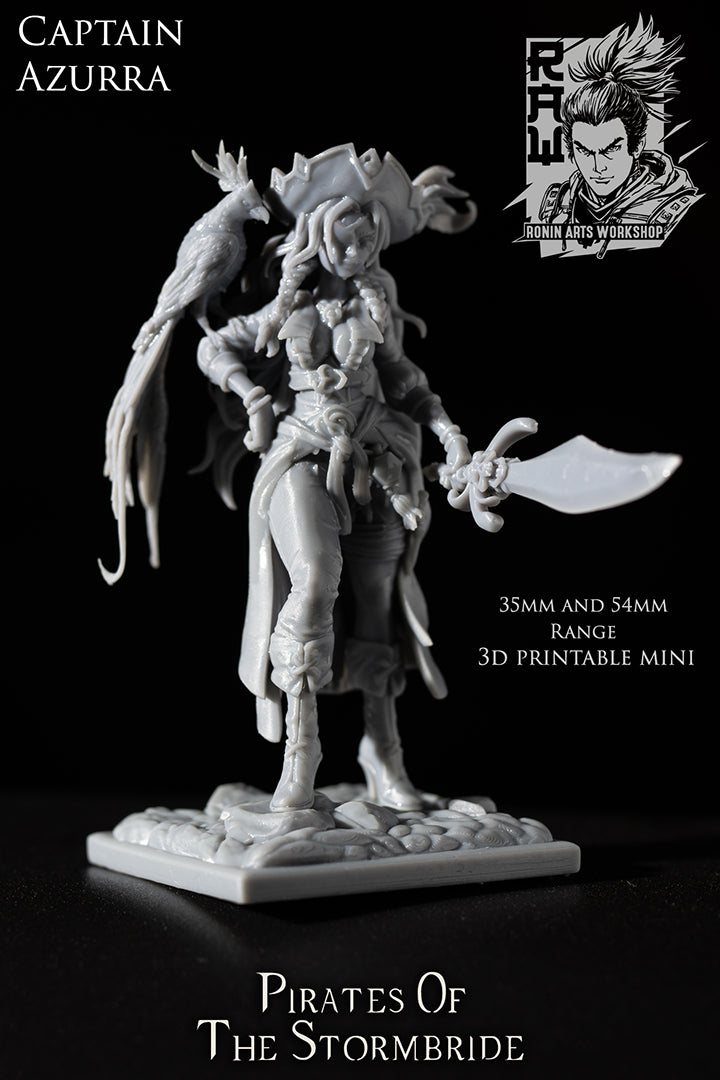 Resin Miniature - Pirate Captain Azurra