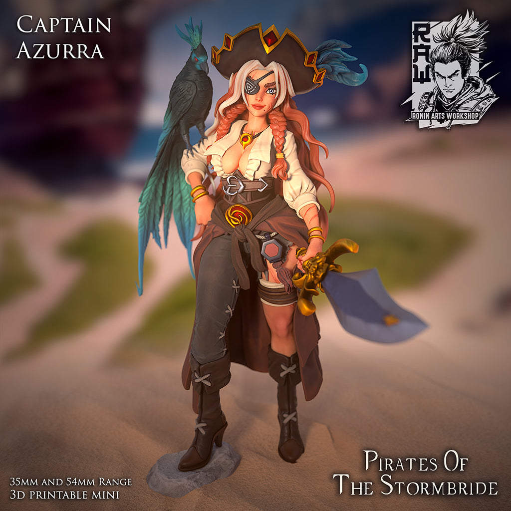 Resin Miniature - Pirate Captain Azurra