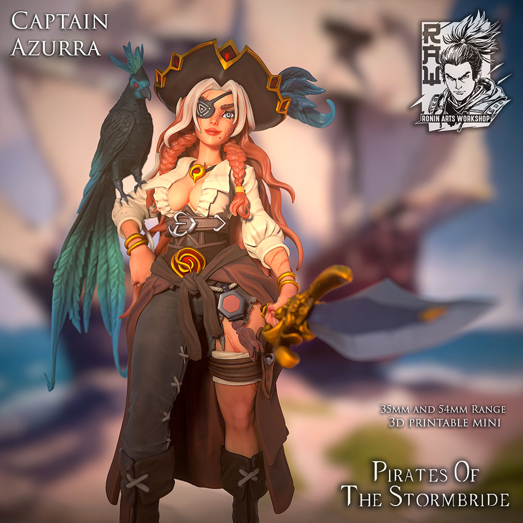 Resin Miniature - Pirate Captain Azurra