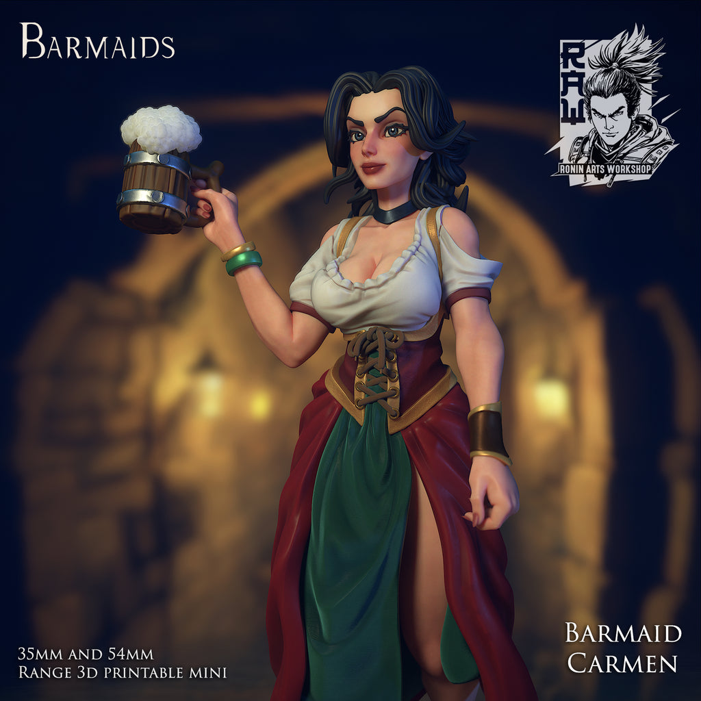 Resin Miniature - Barmaid Carmen