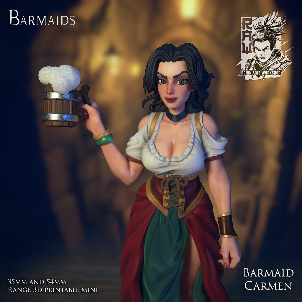Resin Miniature - Barmaid Carmen