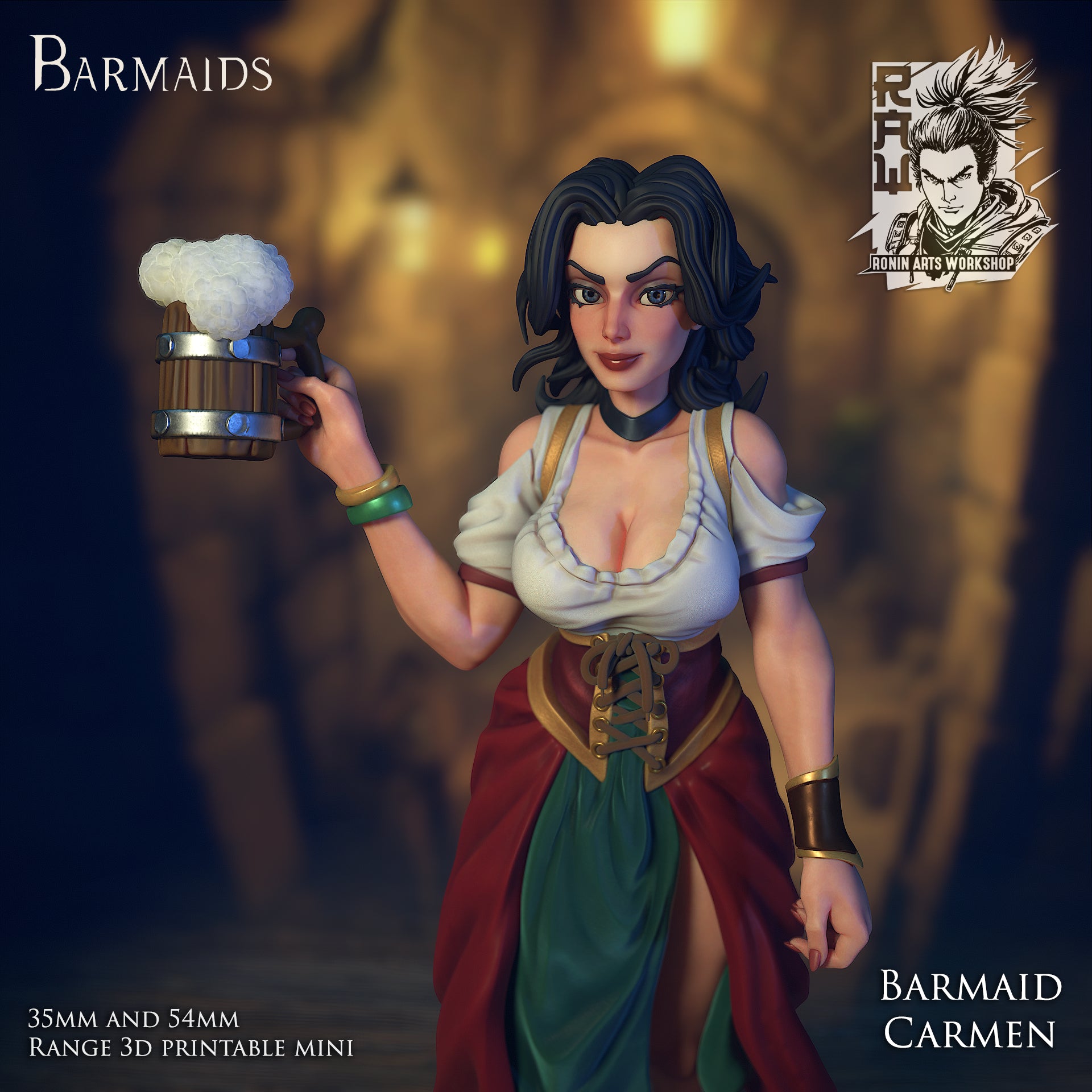 Resin Miniature - Barmaid Carmen