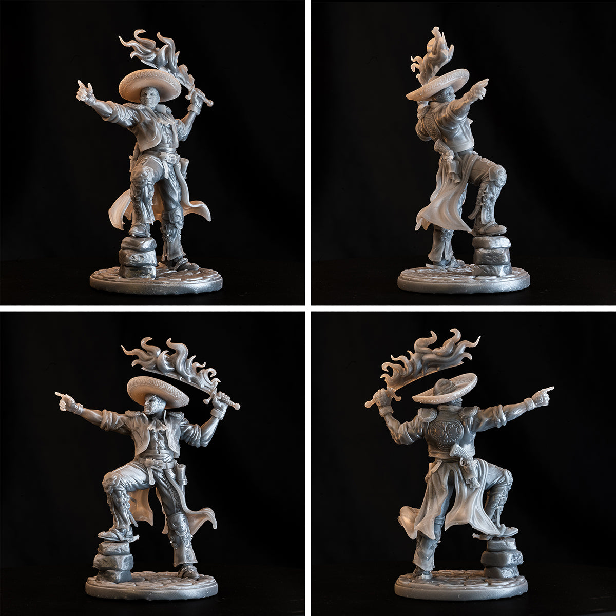 Resin Miniature - El Charro Del Sol - Luchador Pyromancer